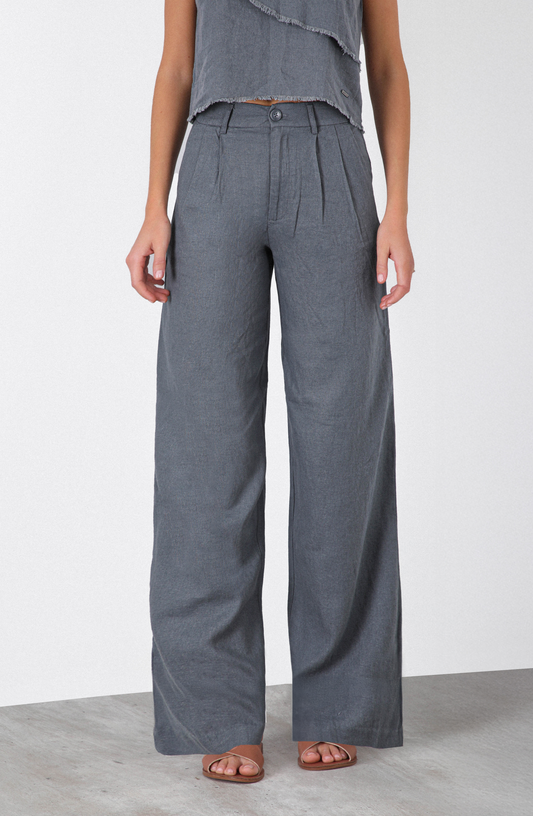 Pantalón Lino Liso Grey
