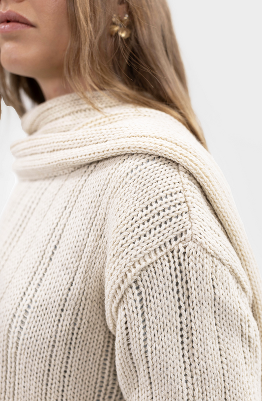 Sweater Bufanda Ecru