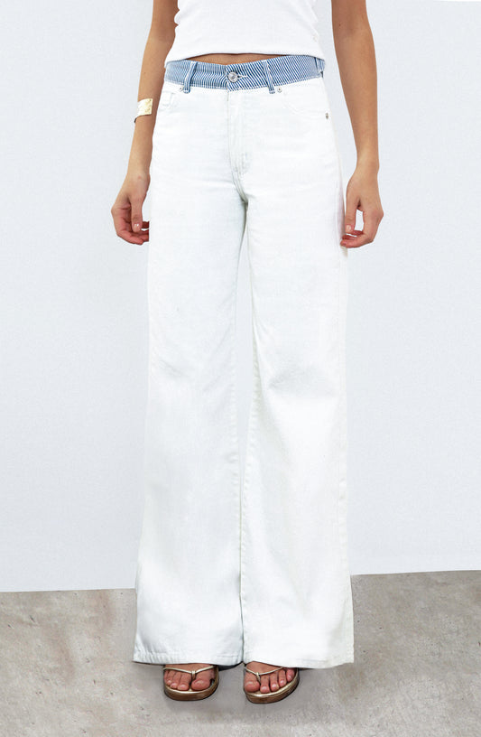 Pantalón Pretina Rayas White