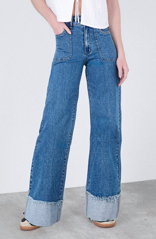 Pantalón Wide Leg Sun Blue
