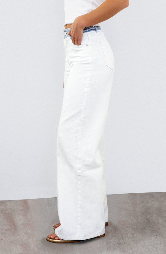 Pantalón Pretina Rayas White