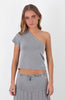 Polera Asimetrica Estrellas Grey