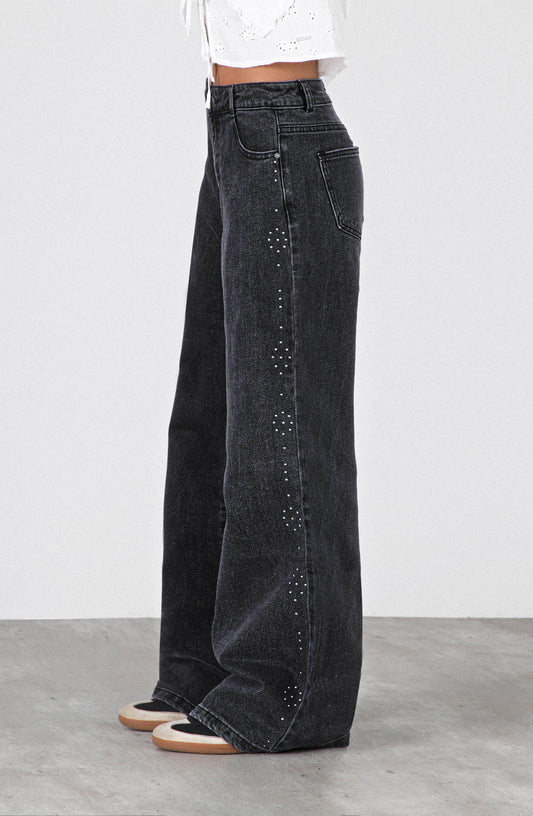 Pantalón Estrellas Tachas Black