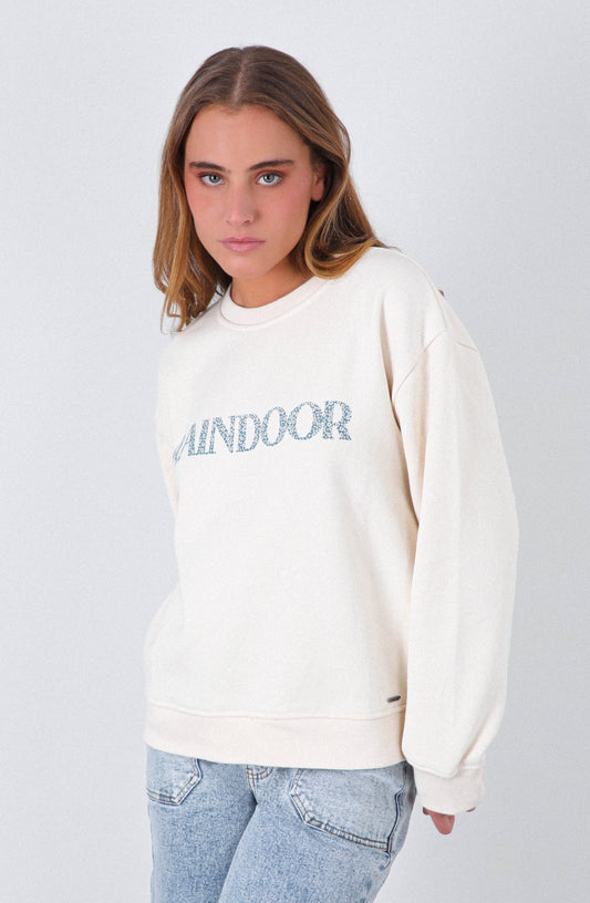 Polerón Crew Neck Logo Parche Bone