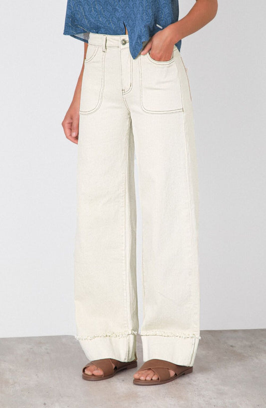 Pantalón Wide Leg Sun Ecru