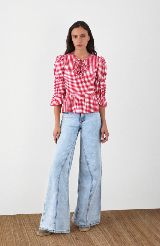 Blusa Vichy Lazos Red