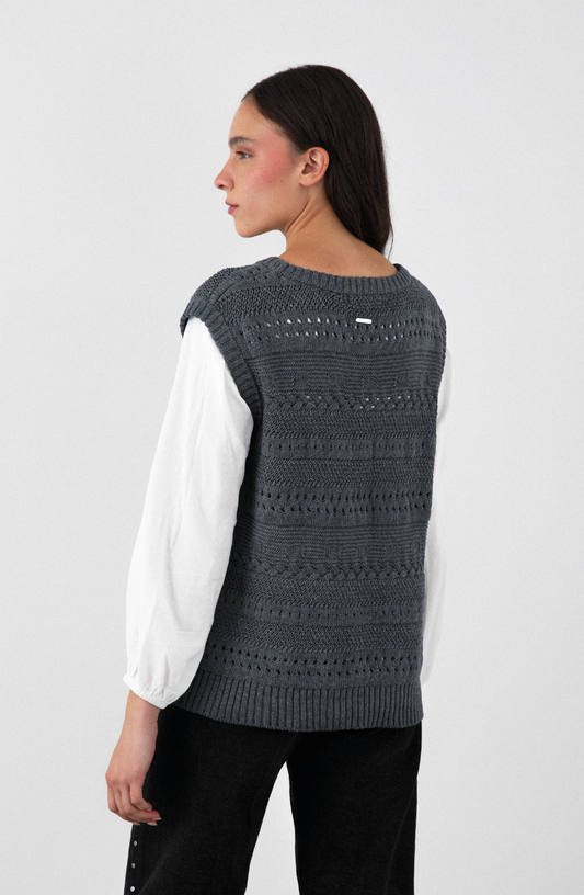 Sweater Vest Trenzado Gray