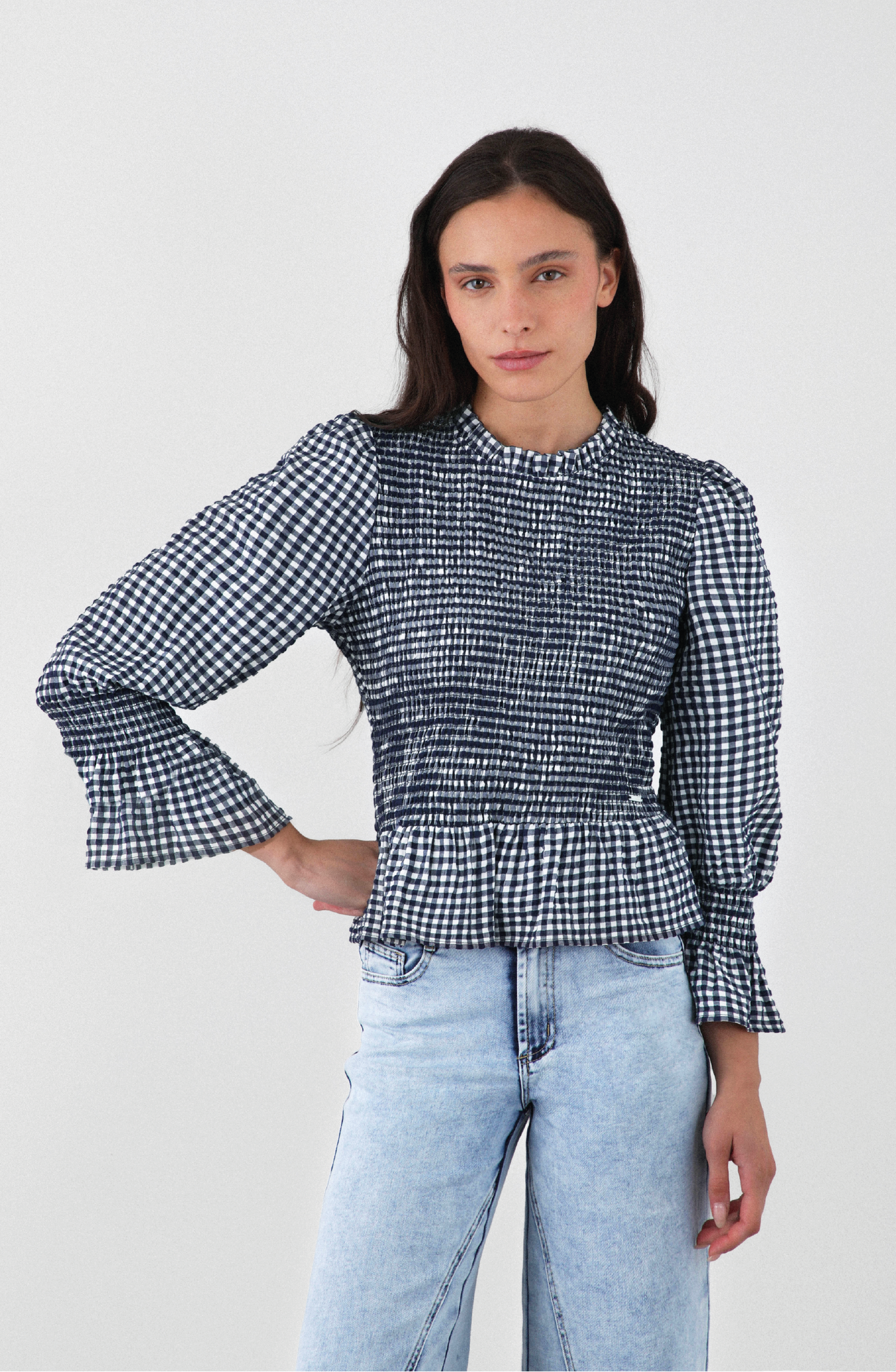 Blusa Panal Vichy Blue