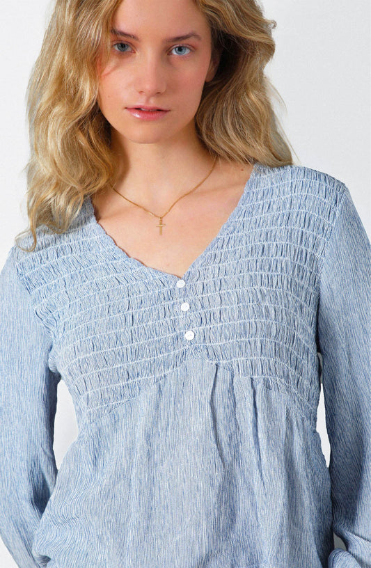 Blusa Panal Líneas Blue