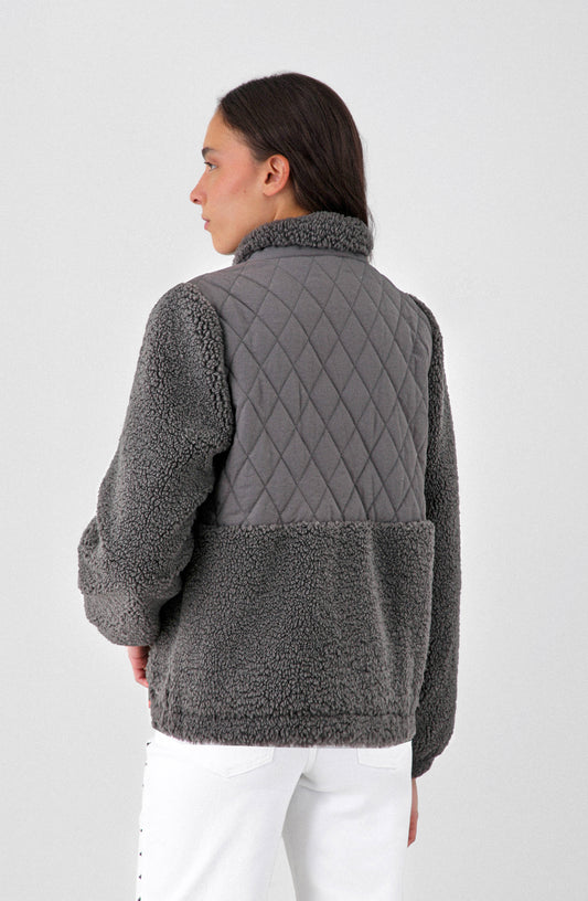 Chiporro Acolchado Cuello Alto Gray