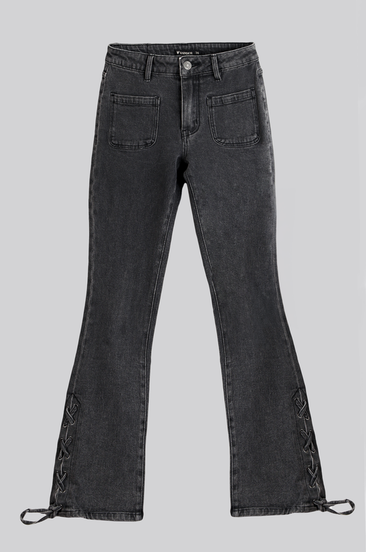 Pants Flare Cintas Black