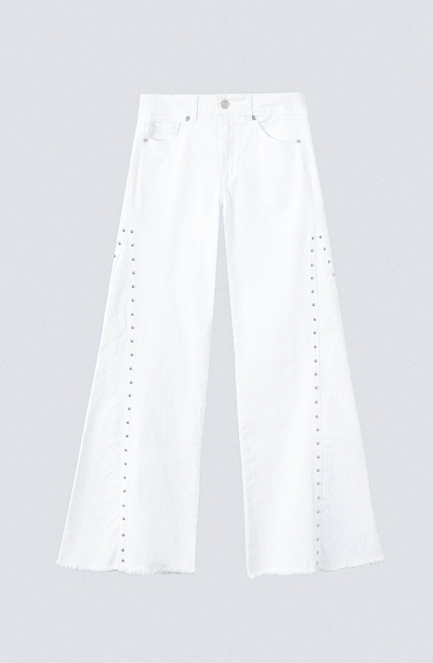 Pantalón Tachas Corte Lateral White