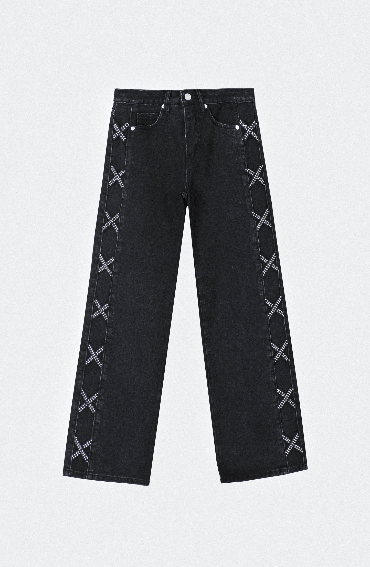 Pantalón Franja Lateral Tachas Black