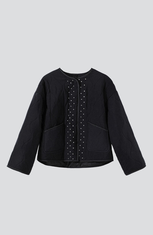 Chaqueta Acolchada Tachas Black