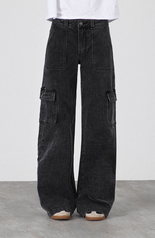Pantalón Wide Leg Bag Black