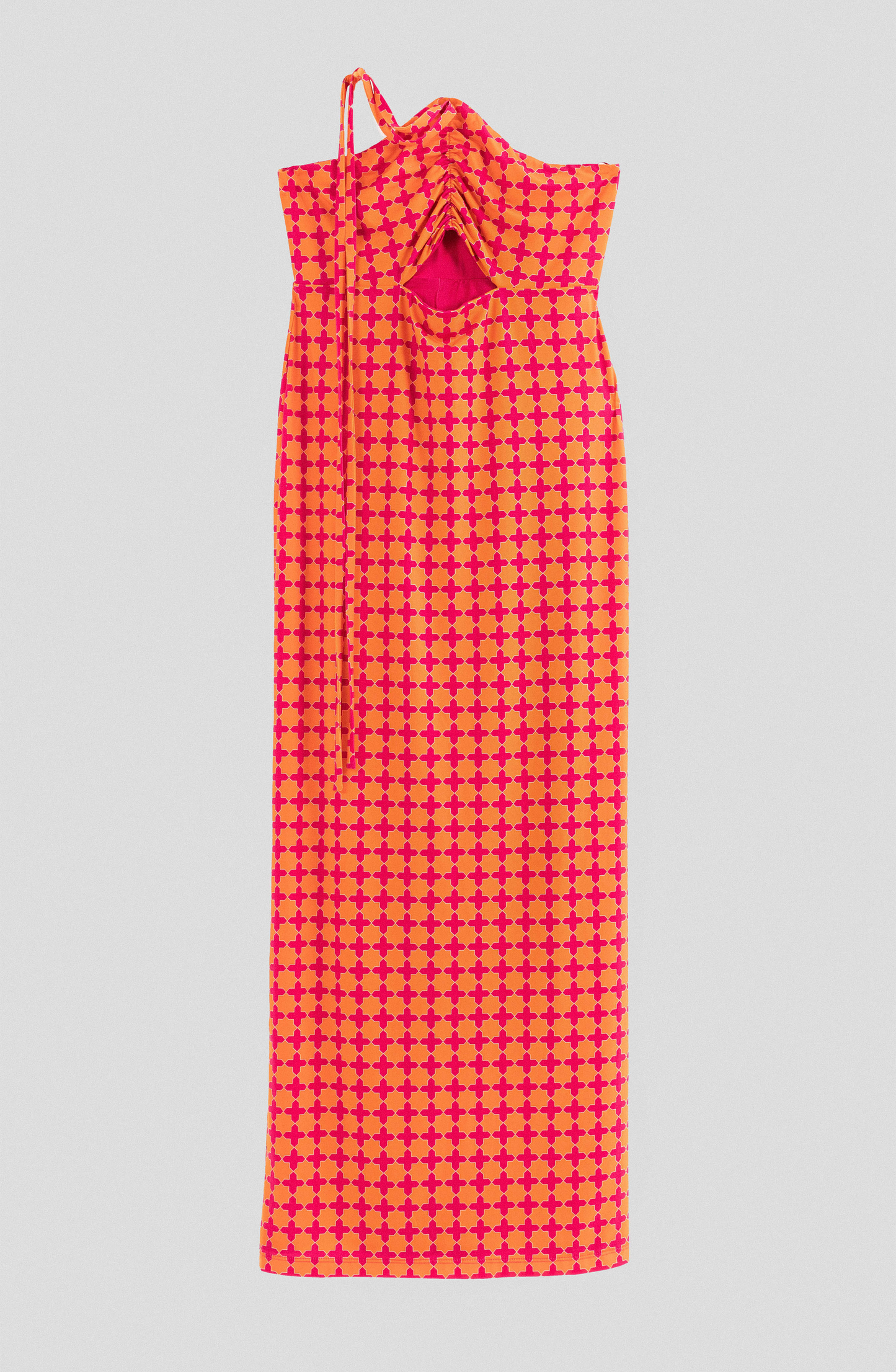 Vestido Cut Out Fucshia Print