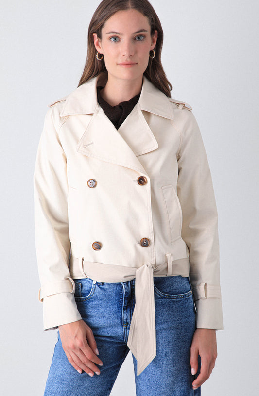 Trench Corto Ecru