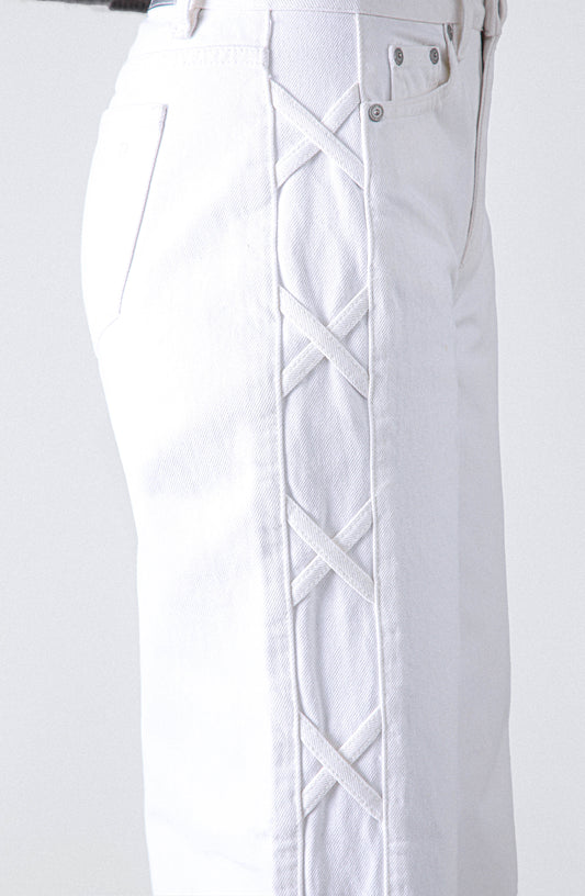 Pantalón Franja Lateral White