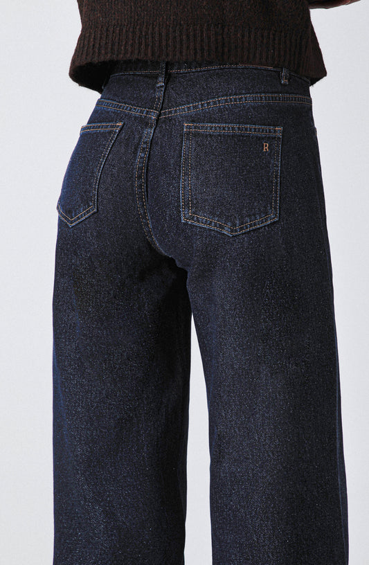 Pantalón Denim Indigo Tiro Bajo