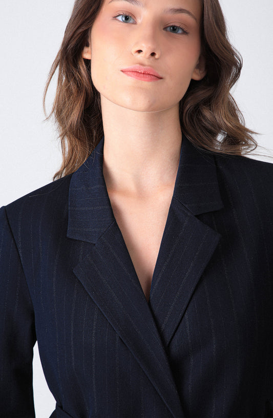 Blazer Lineas Lurex Navy