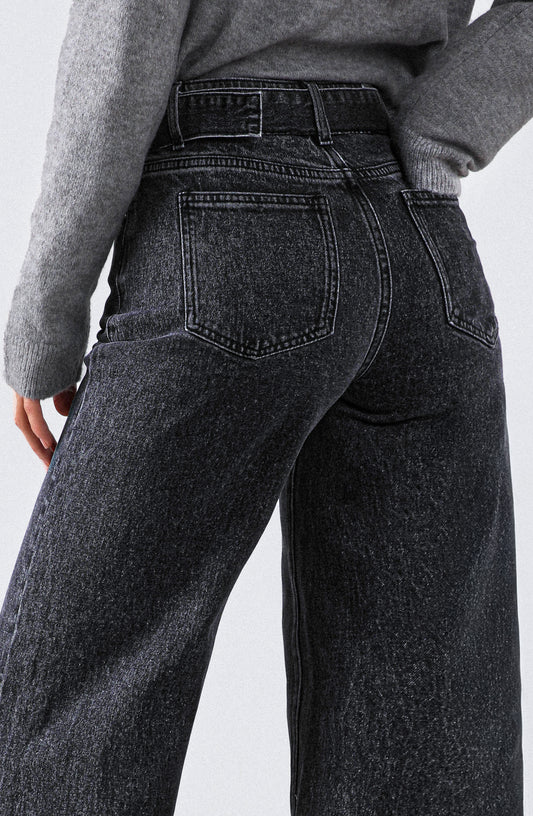 Pantalón Abertura Cinturón Black