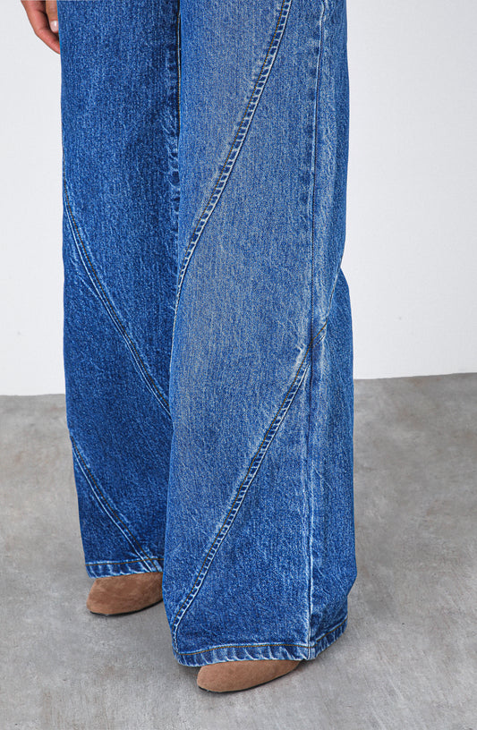 Pantalón Cortes Cruzados Blue