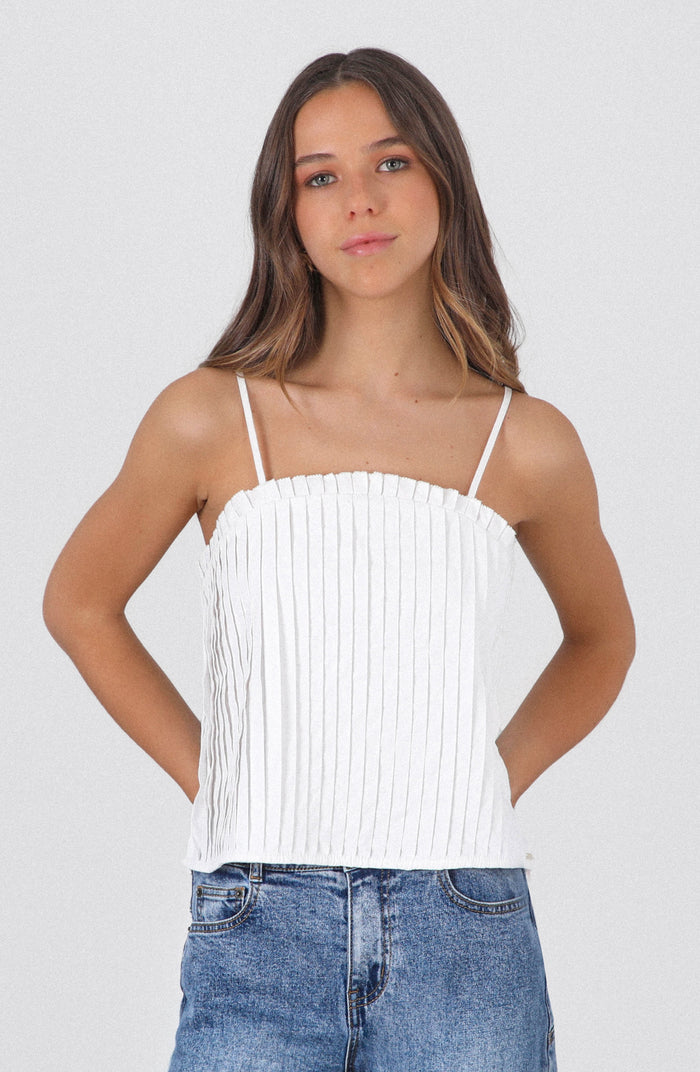 Blusa Pliegues White