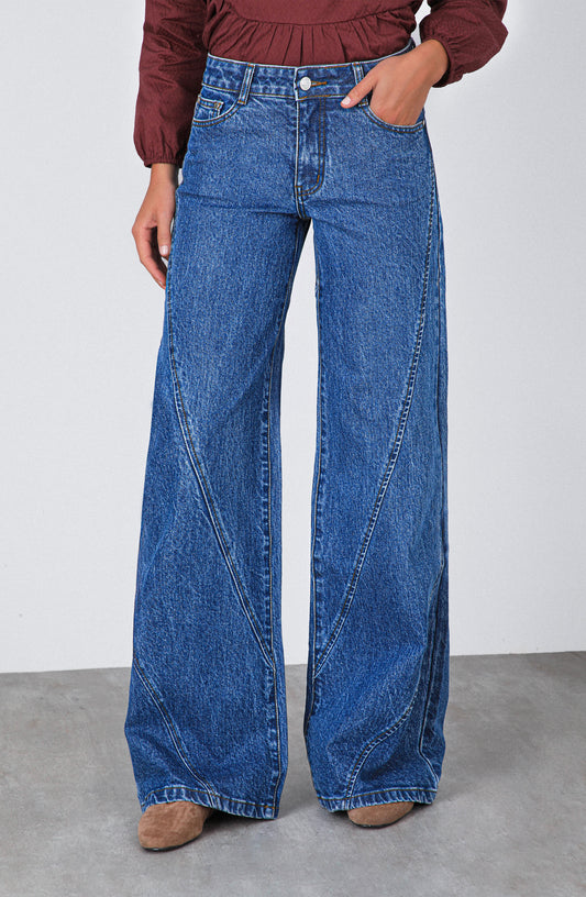 Pantalón Cortes Cruzados Blue