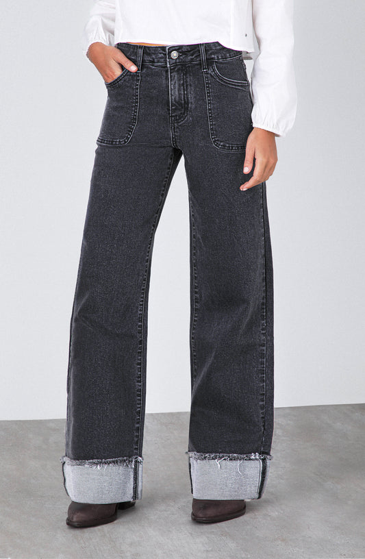 Pantalón Wide Leg Sun Black