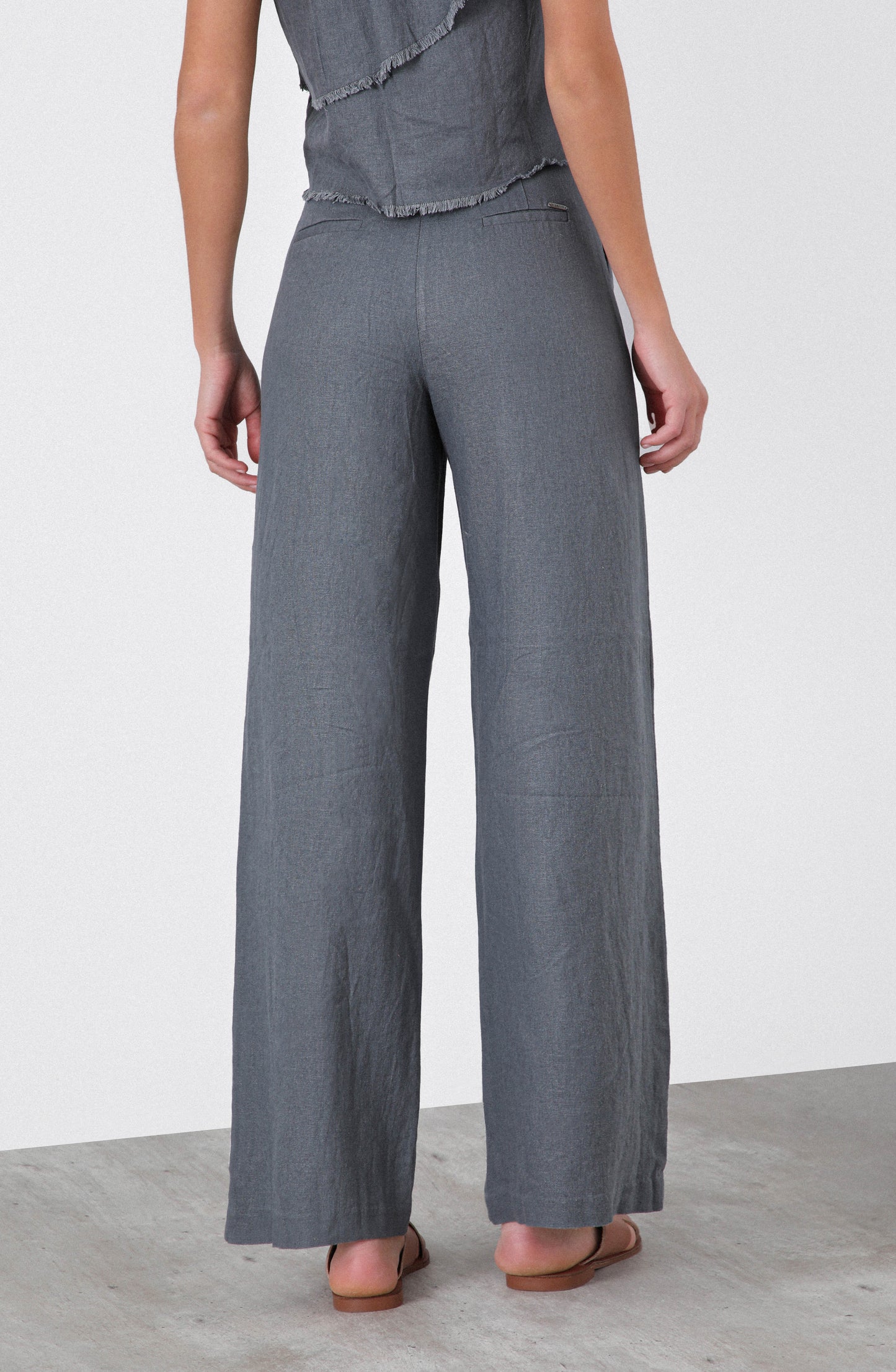 Pantalón Lino Liso Grey