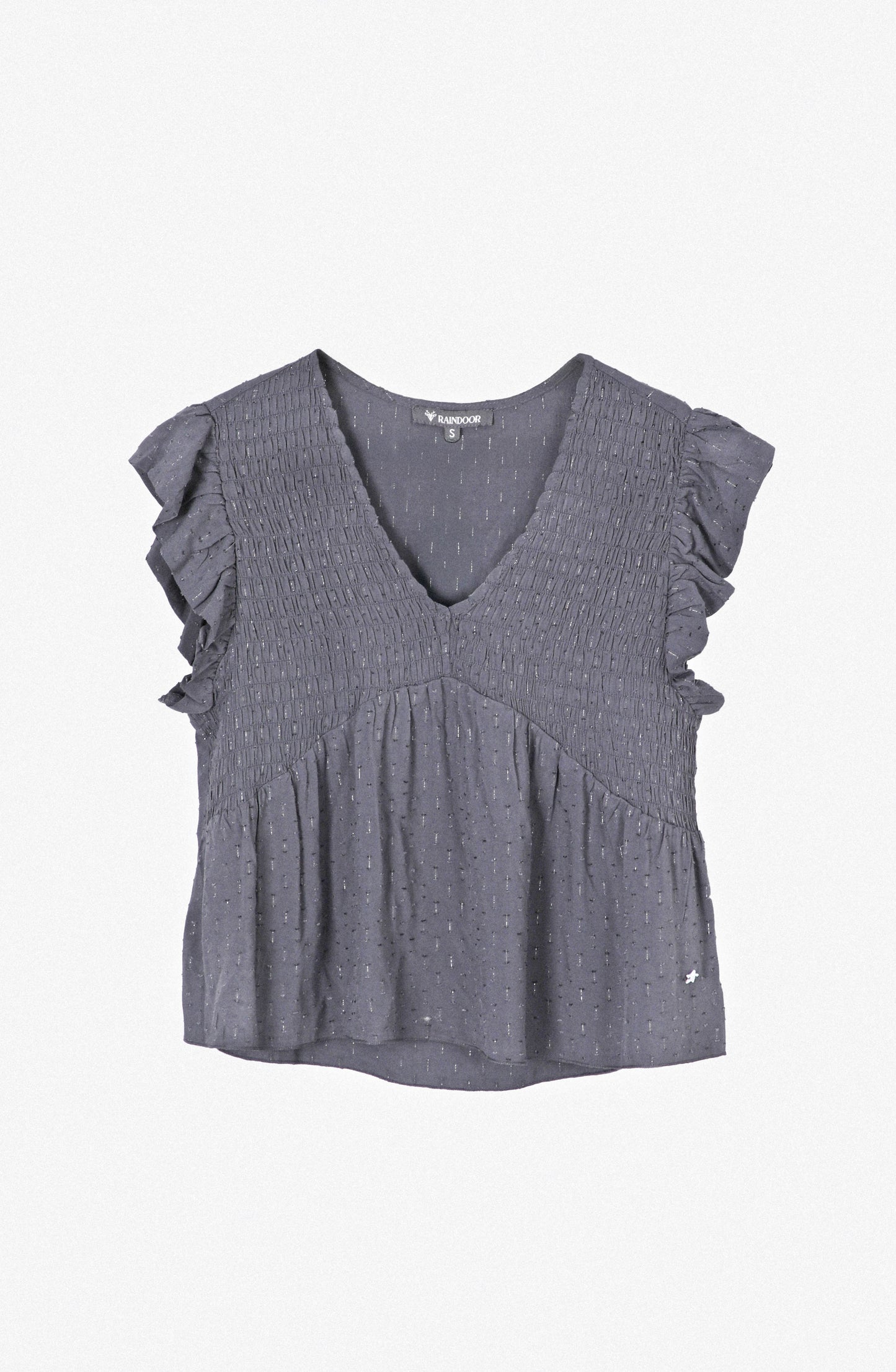 Top Panal Vuelos Lurex Grey