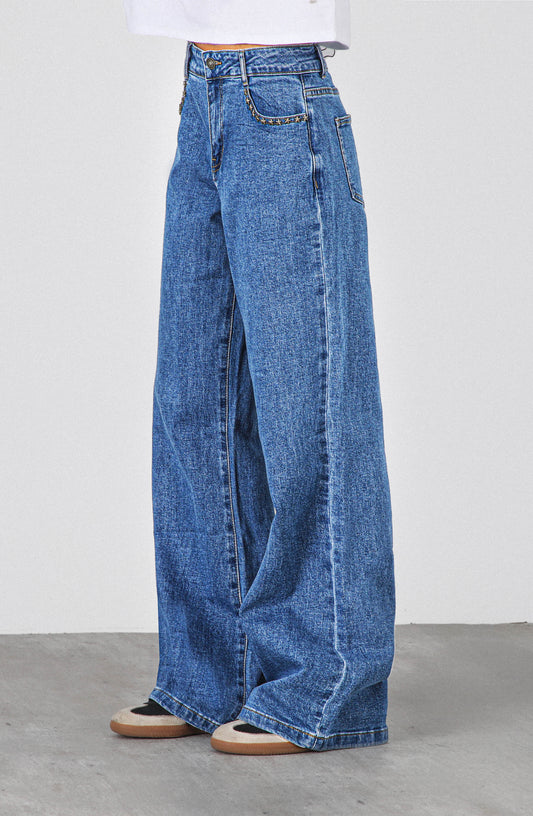 Pantalón Estrella Bolsillo Blue