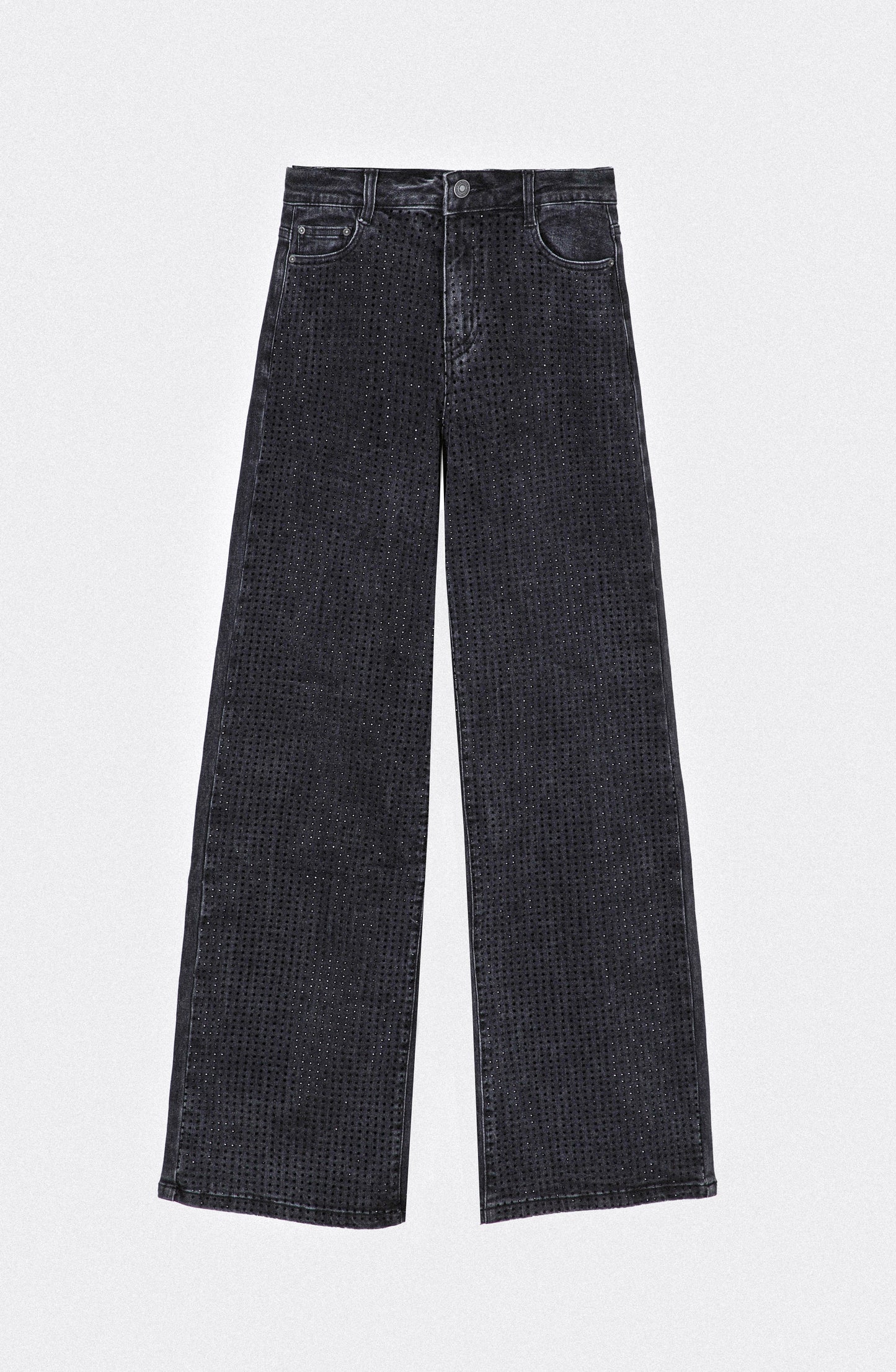 Pantalón Wide Leg Strass Black