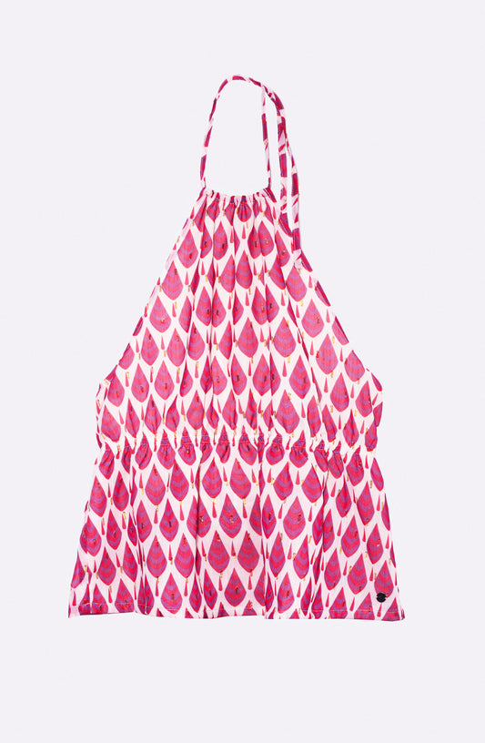Top Halter Full Print Pink