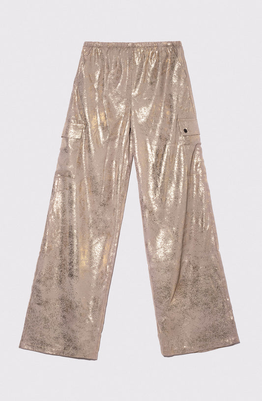 Pants Relaxed Foil Gold