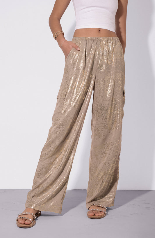 Pants Relaxed Foil Gold