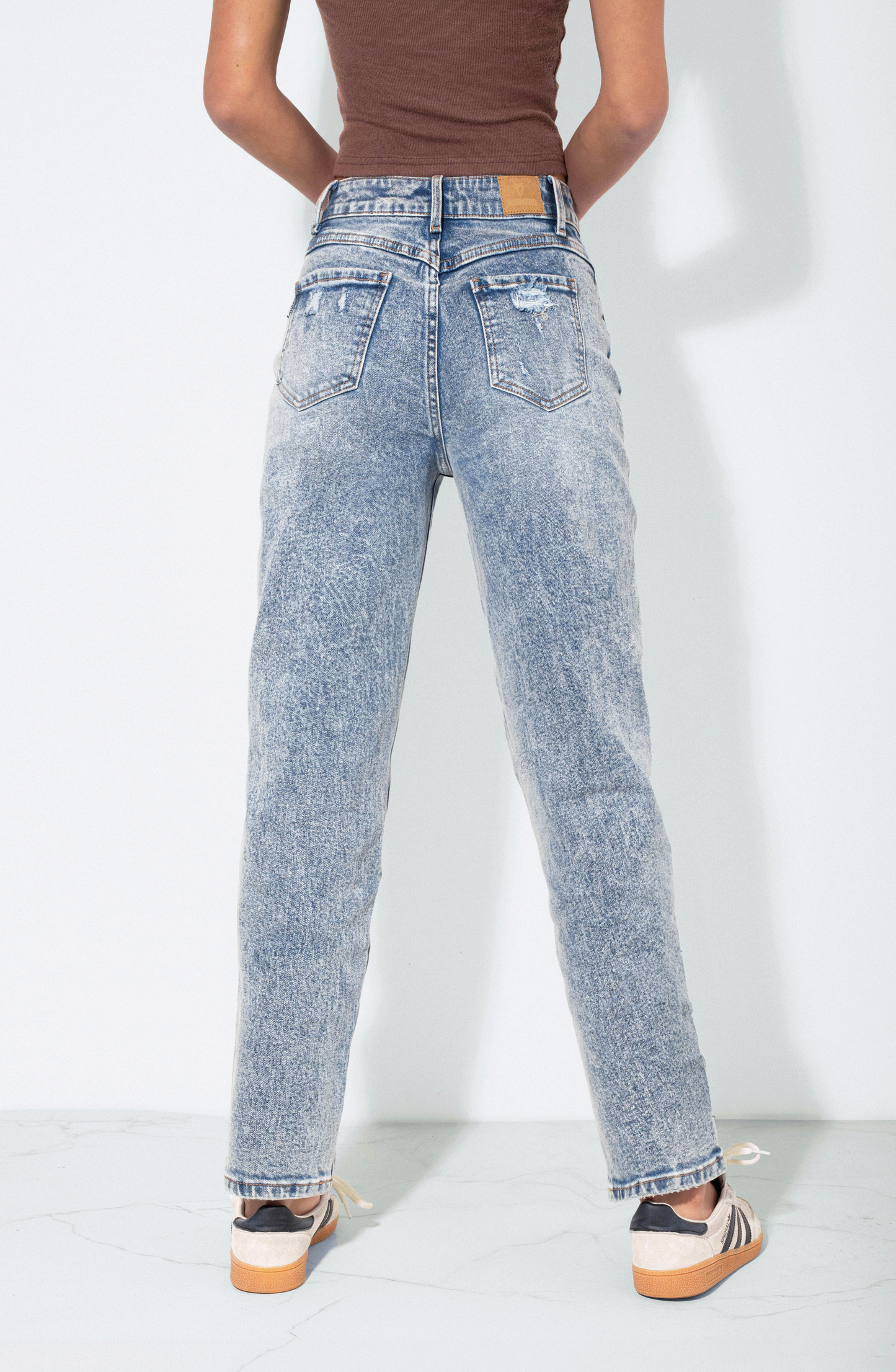 Pants Mom Washed Light Blue