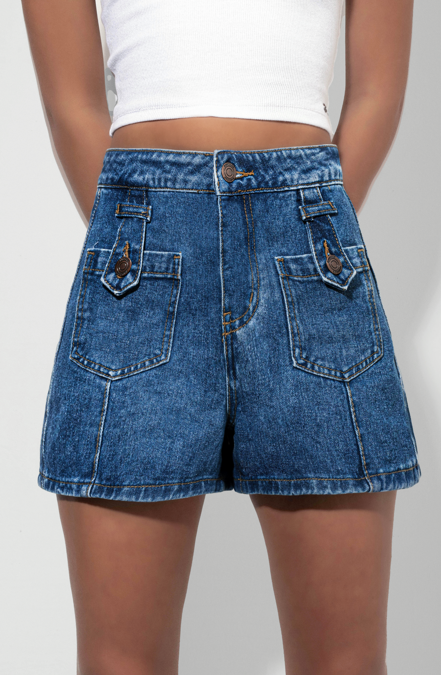 Short Front Pocket Blue