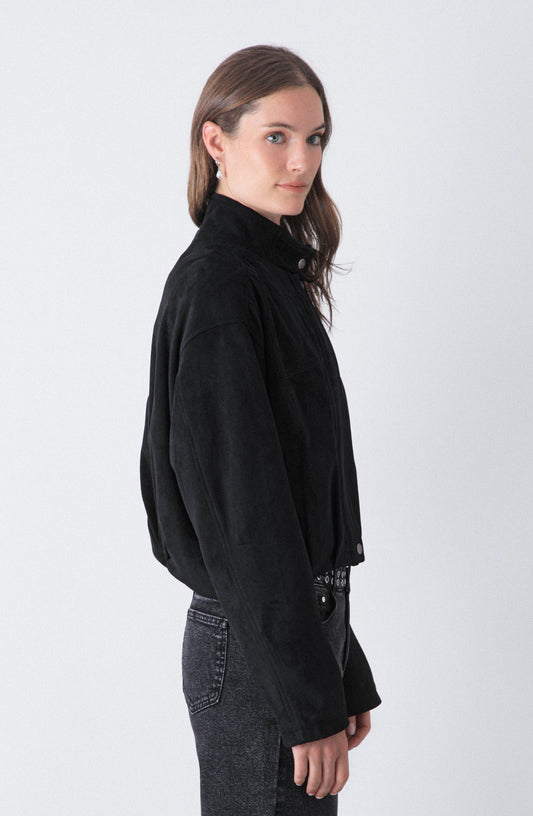 Chaqueta Bomber Suede Black