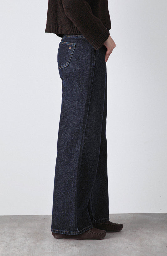 Pantalón Denim Indigo Tiro Bajo