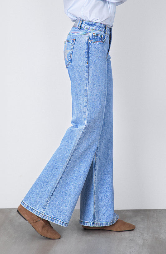 Pantalón Estrella Brillos Blue