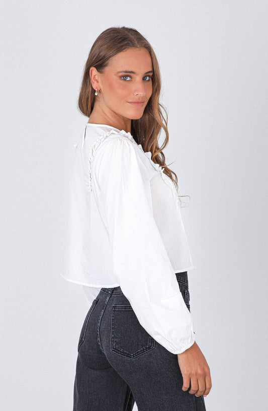 Blusa Vuelos Broderie White