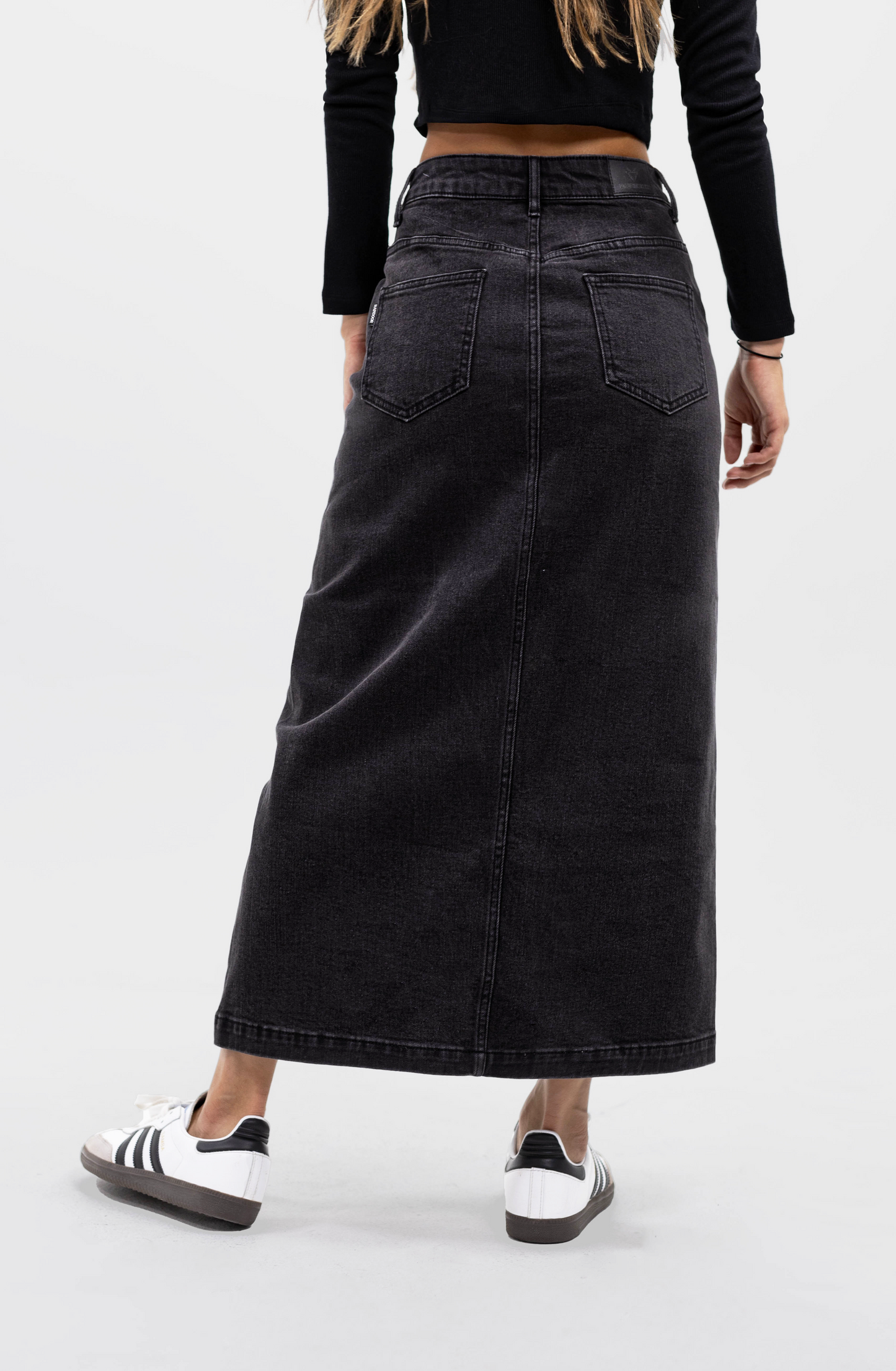 Falda Midi Denim Black