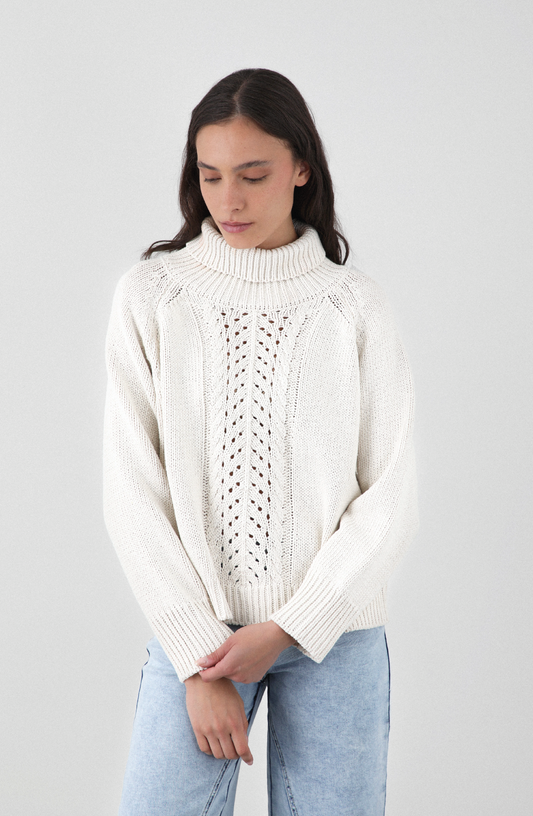 Sweater Cuello Tortuga Ecru