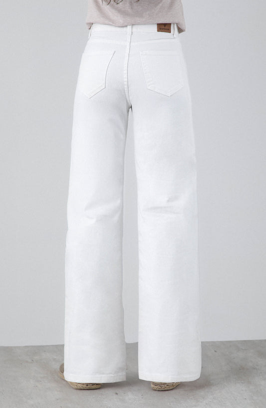 Pantalón Dibujo Flores White