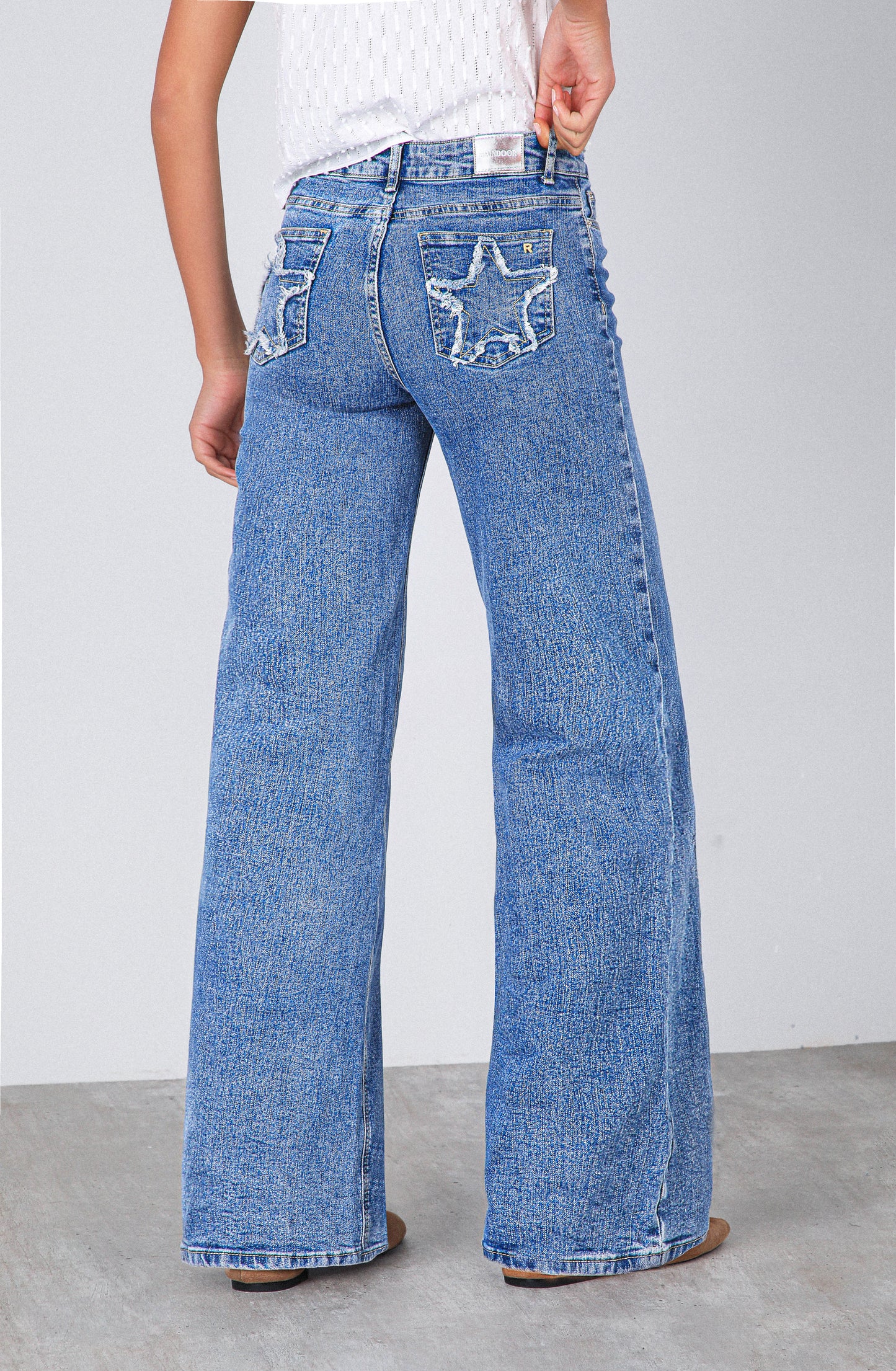 Pantalón Estrella Desflecado Blue