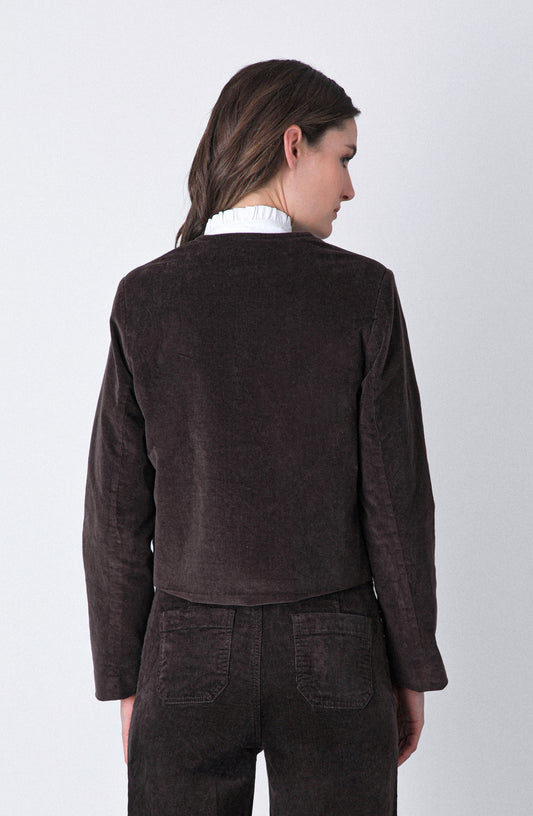 Chaqueta Botones Cotelé Brown