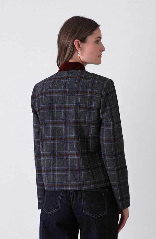 Chaqueta Estampada Botones Grey