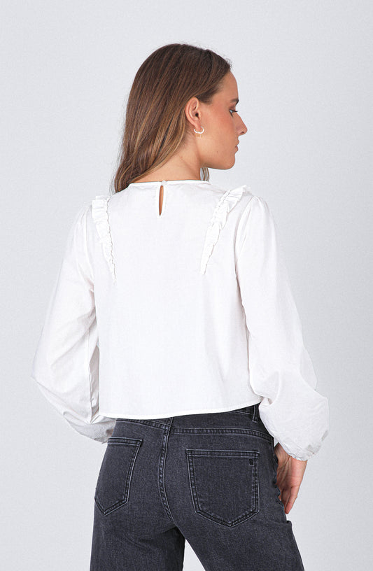 Blusa Vuelos Broderie White