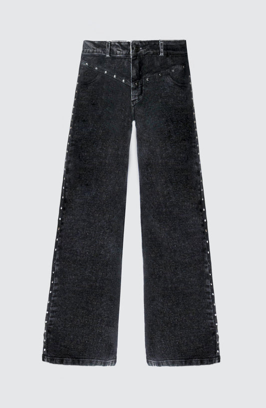 Pantalón Tachas Frontales Black